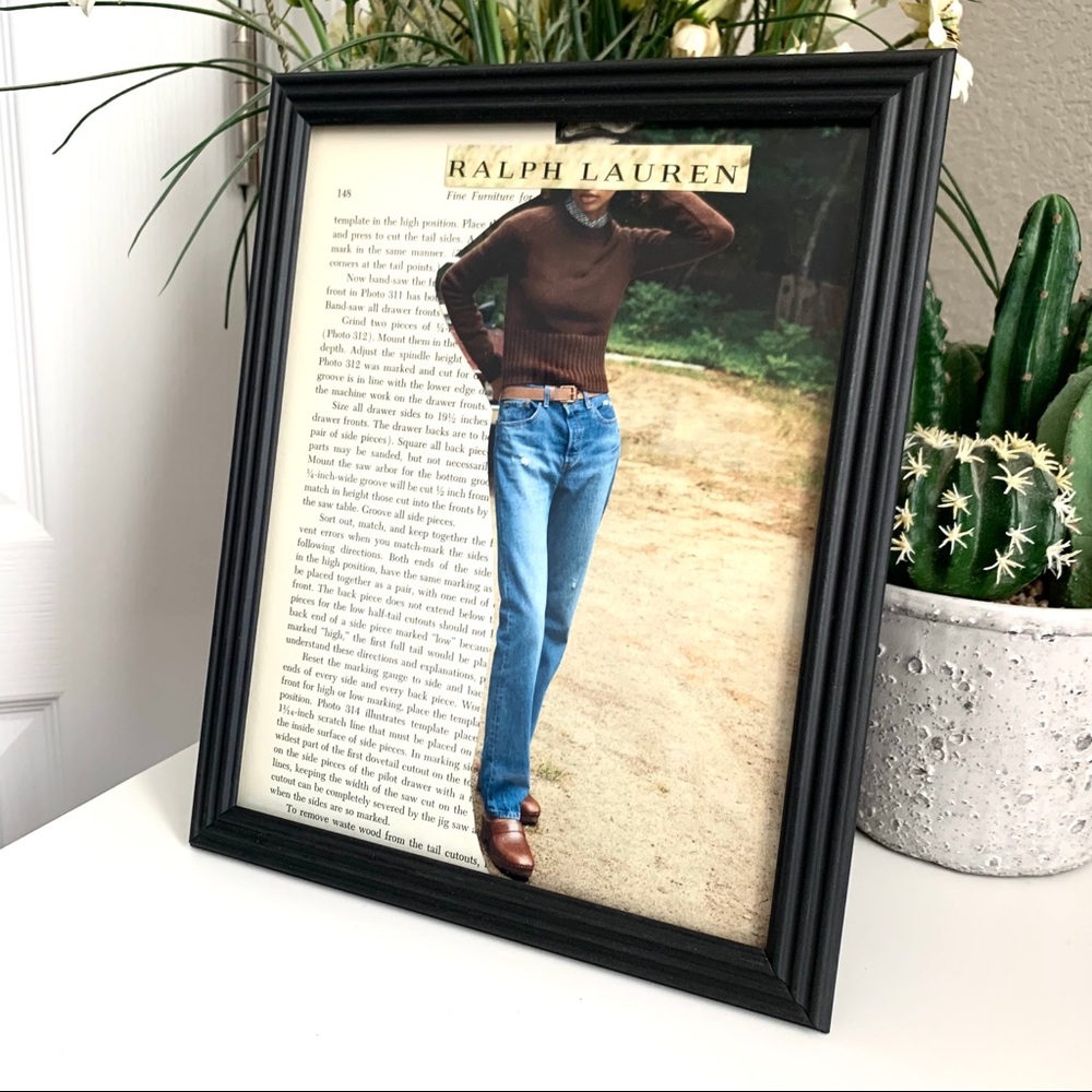 Ralph Lauren Vintage Style Collage Wall Art Classic‎ Denim Fashion Print